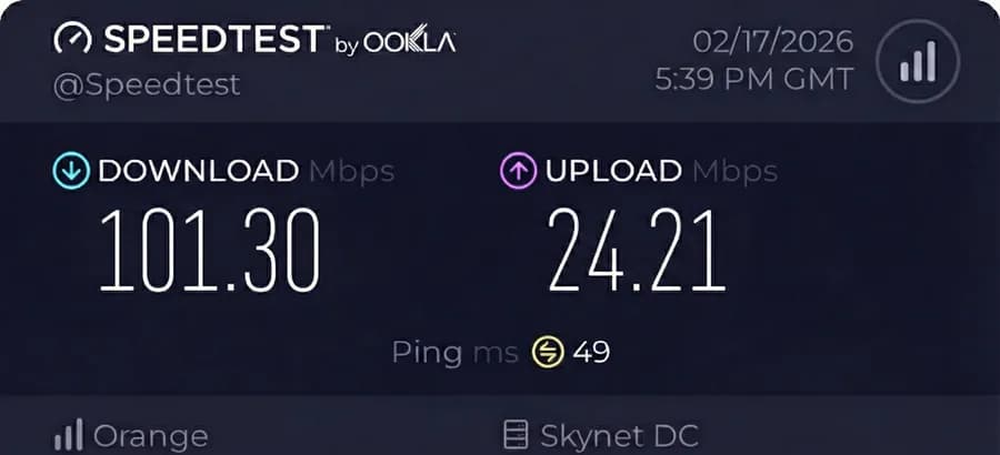 Speedtest result 3 β Orange Polska 4G LTE