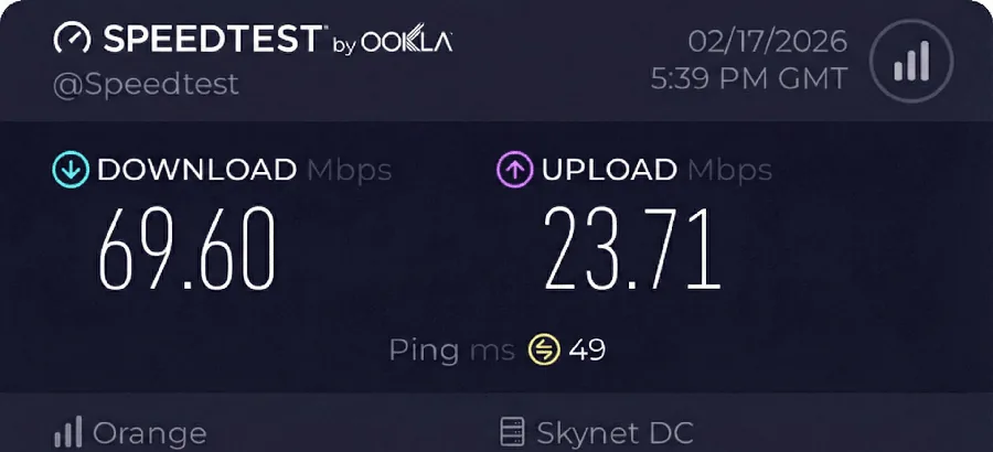 Speedtest result 2 – Orange Polska 4G LTE