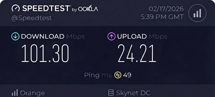 Speedtest result 3 – Orange Polska 4G LTE